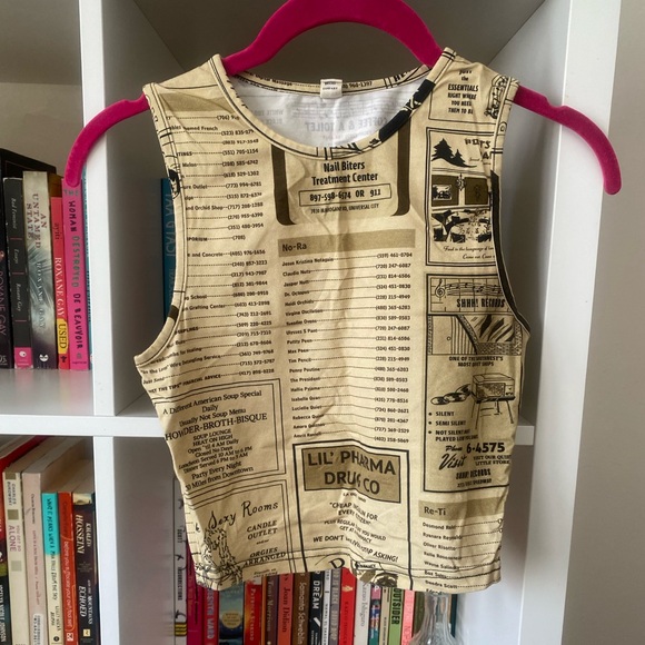 Fashion Brand Company Tops - FBC Yellowpages Print Stretch Cotton Tank
